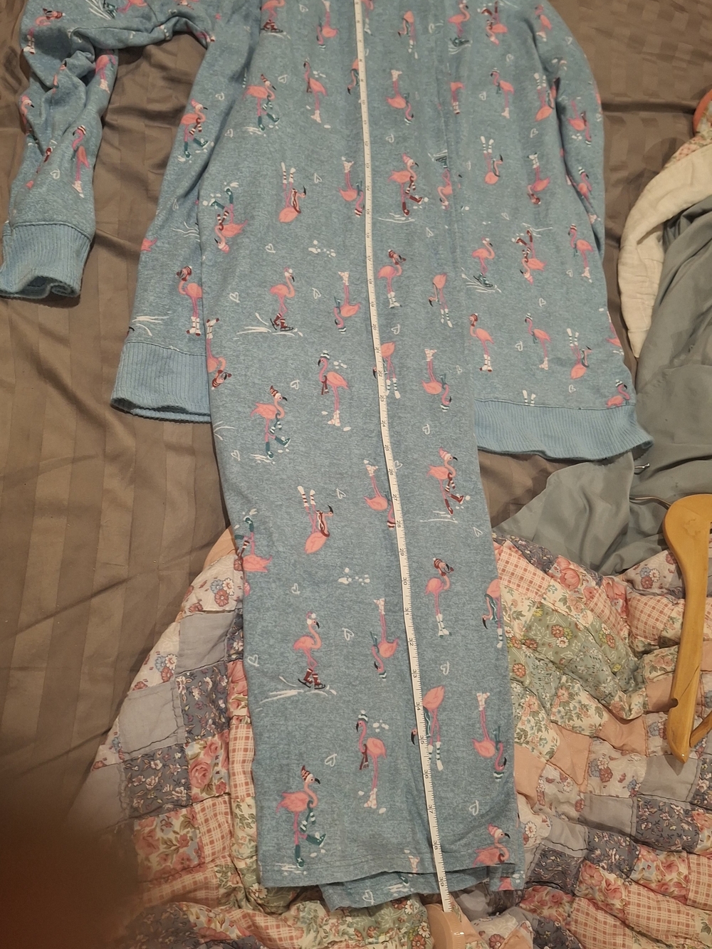 Relaxed Light Blue Women’s Pajama Set with Pink Accent Print - Picture 10 of 16